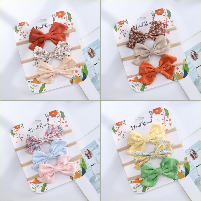 Fashion Flower Bow Knot Cloth Hair Band 1 Set