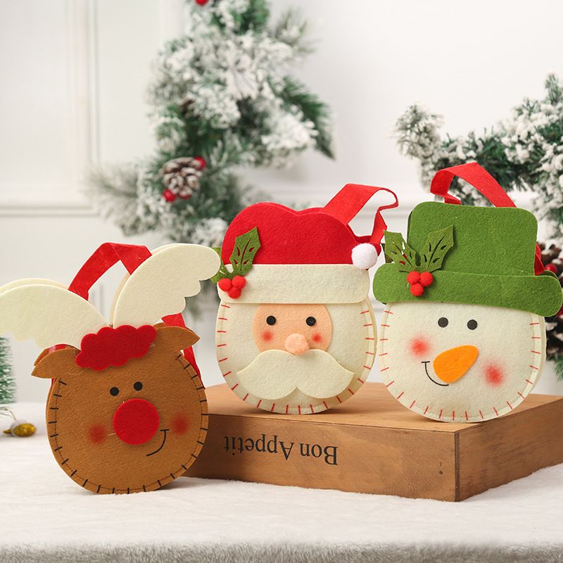 Christmas Cute Santa Claus Snowman Elk Nonwoven Party Hanging Ornaments 1 Piece