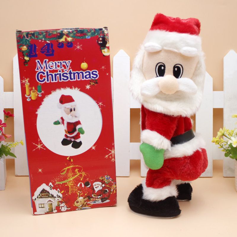 Weihnachten Retro Weihnachtsmann Kunststoff Tuch Gruppe Ornamente 1 Stück