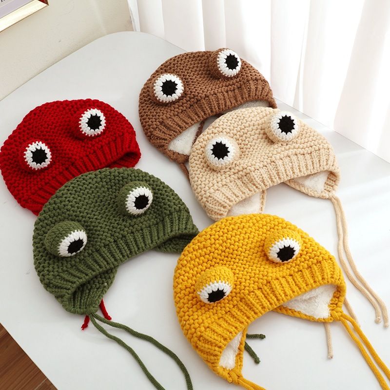 Children Unisex Cute Frog Wool Cap
