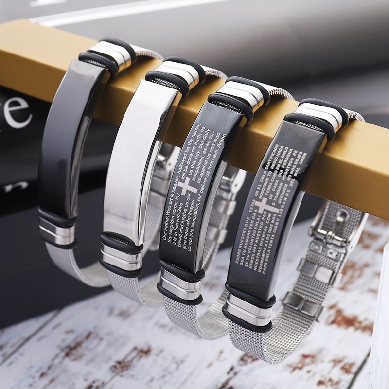 Fashion Solid Color Stainless Steel Polishing Unisex Bracelets 1 Piece