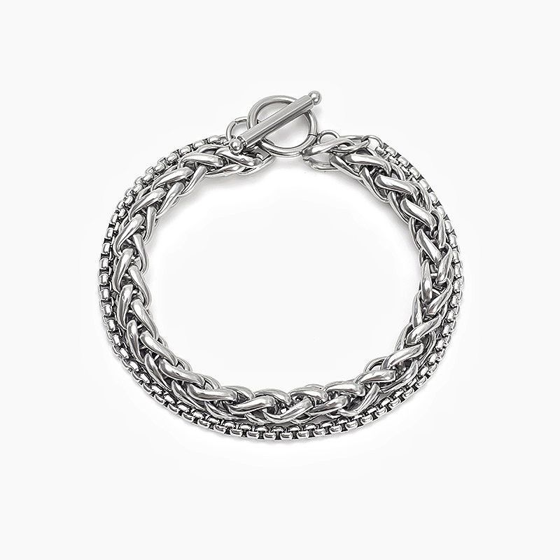 Hip-hop Geometric Titanium Steel Plating Bracelets