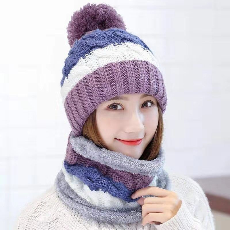 Mujeres Estilo Simple Color Sólido Pompones Sin Alero Gorro De Lana