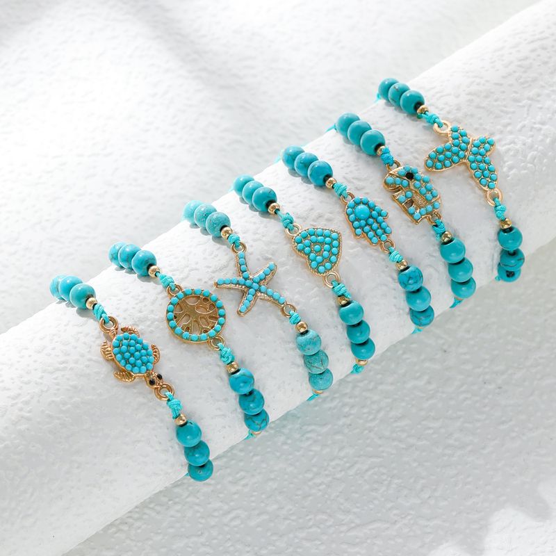 Ethnic Style Heart Shape Butterfly Turquoise Alloy Wholesale Bracelets