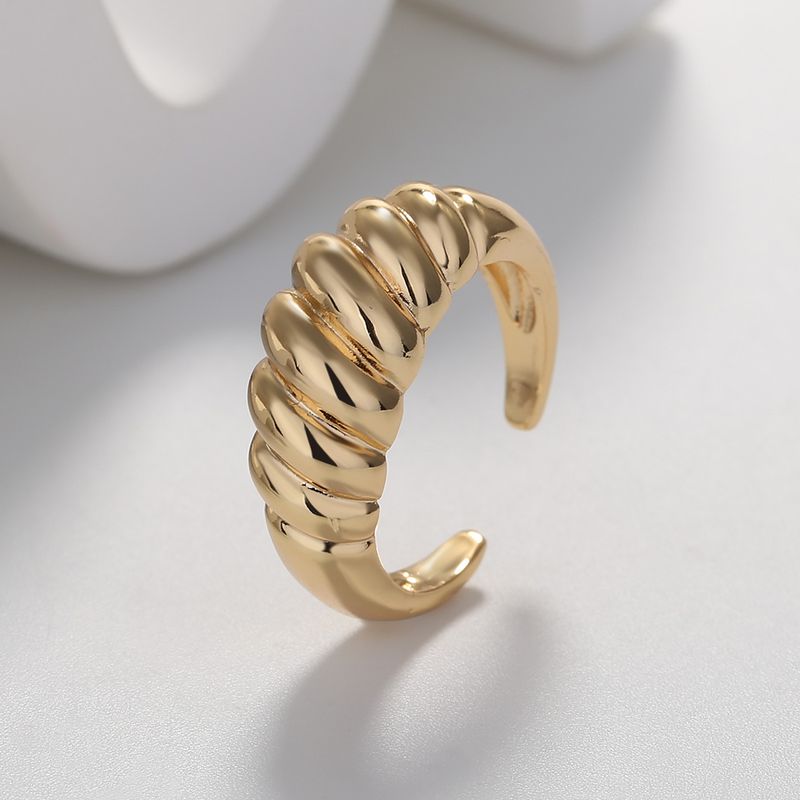 Einfacher Stil Einfarbig Messing Vergoldet Offener Ring 1 Stück