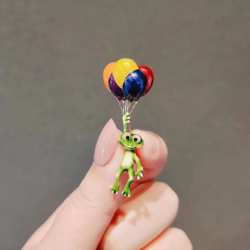 Cartoon Style Balloon Frog Alloy Plating Unisex Brooches