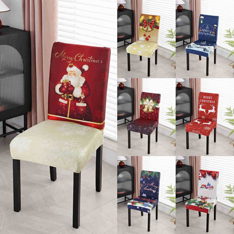 Christmas Cute Cartoon Polyester Chair Cover