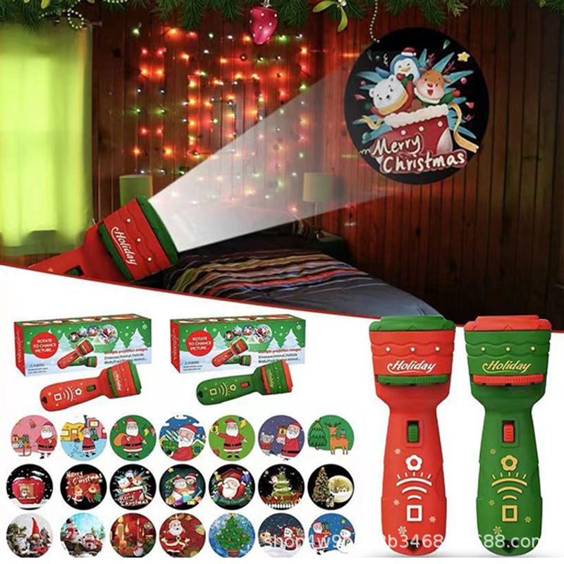 Creative Cartoon Christmas Children Luminous Flashlight Projection Lamp