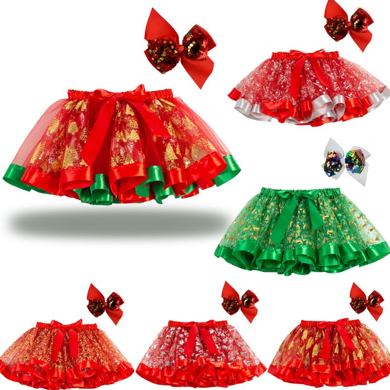 Fashion Bow Knot Polyester Girls Skirts