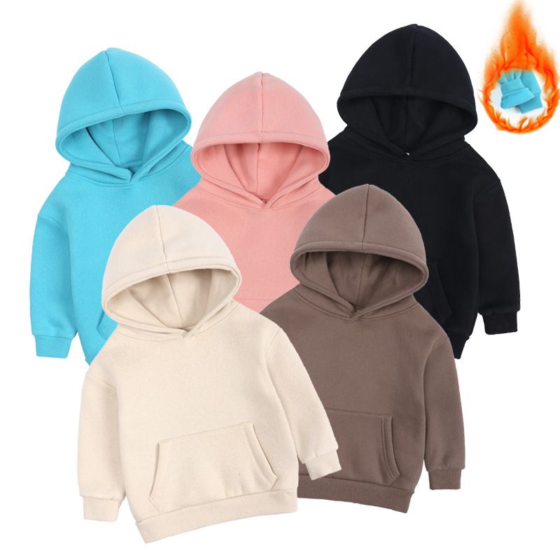 Fashion Solid Color Pocket Cotton Hoodies & Knitwears