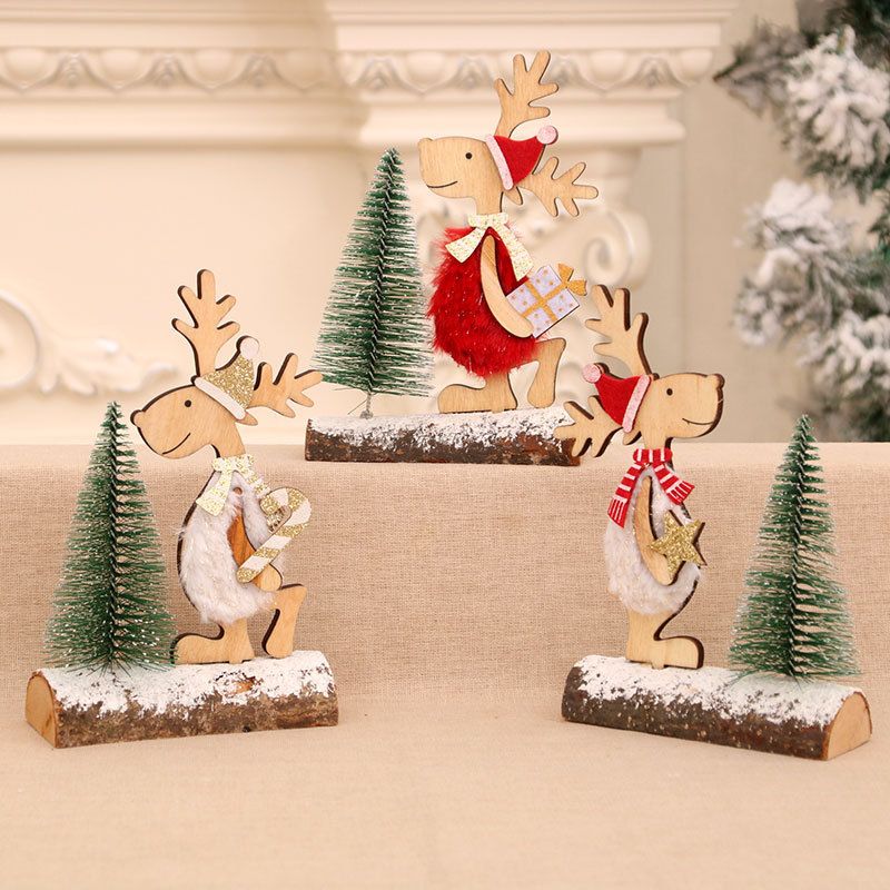 Christmas Fashion Elk Wood Party Decorative Props