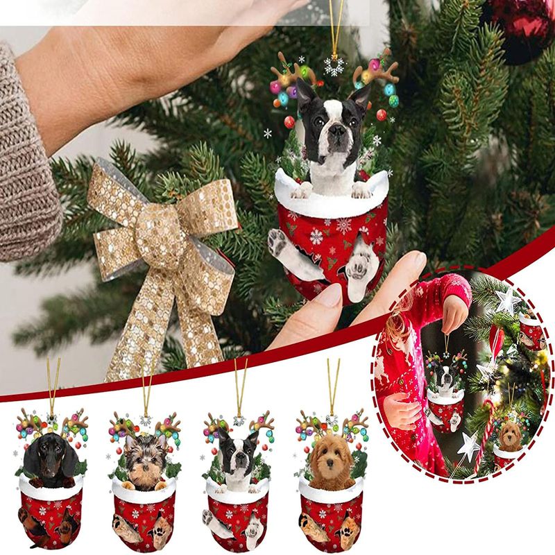 Christmas Fashion Dog Arylic Party Hanging Ornaments 1 Piece