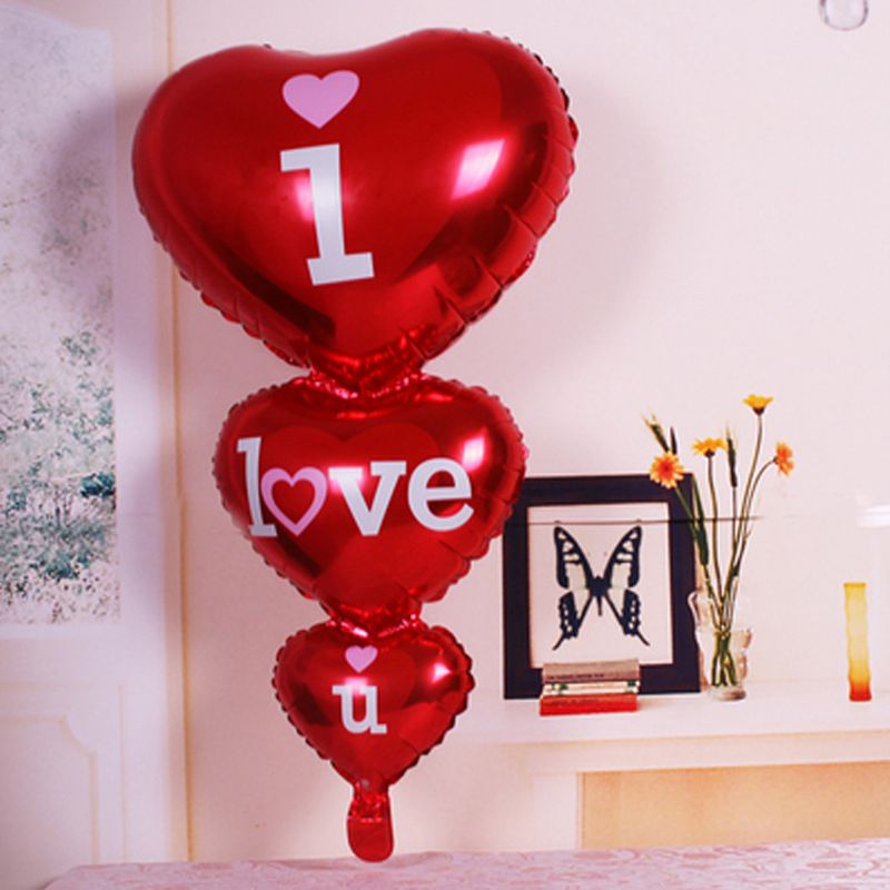 Globos De Boda De Aluminio Con Forma De Corazón Y Letra Del Día De San Valentín 1 Pieza