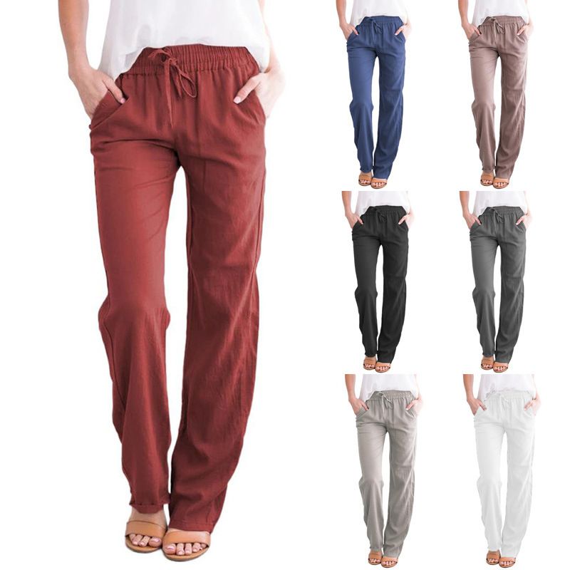 Women's Daily Fashion Solid Color Full Length Patchwork Casual Pants