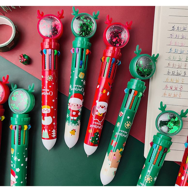 Multi-bolígrafo Creativo De 10 Colores Para Estudiante De Navidad
