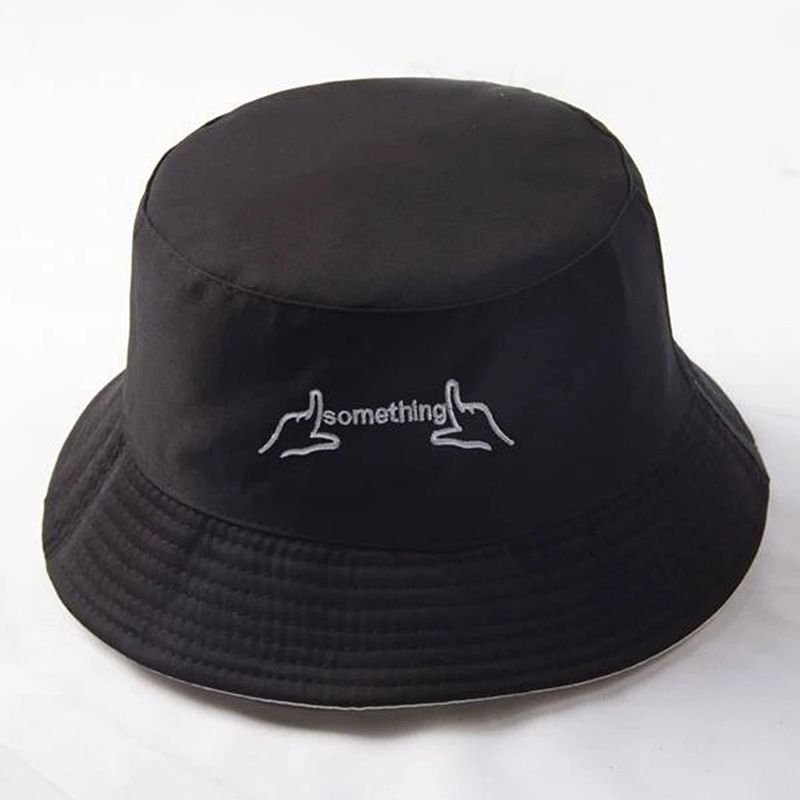 Unisex Simple Style Letter Sewing Wide Eaves Bucket Hat