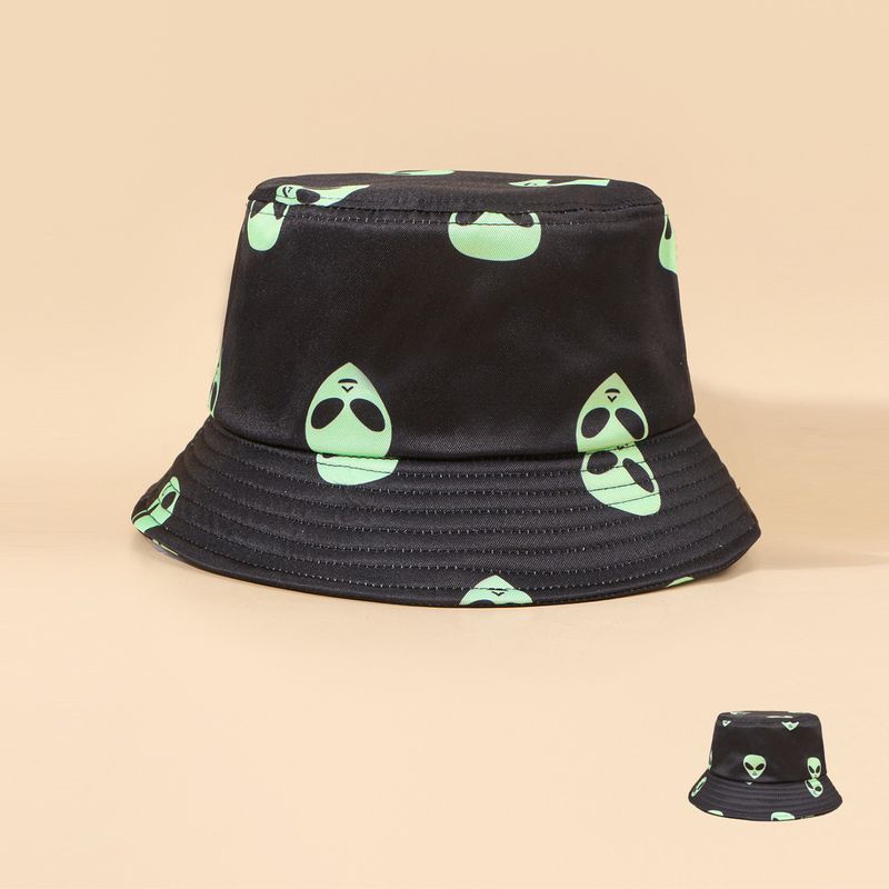 Unisex Fashion Grimace Printing Wide Eaves Bucket Hat