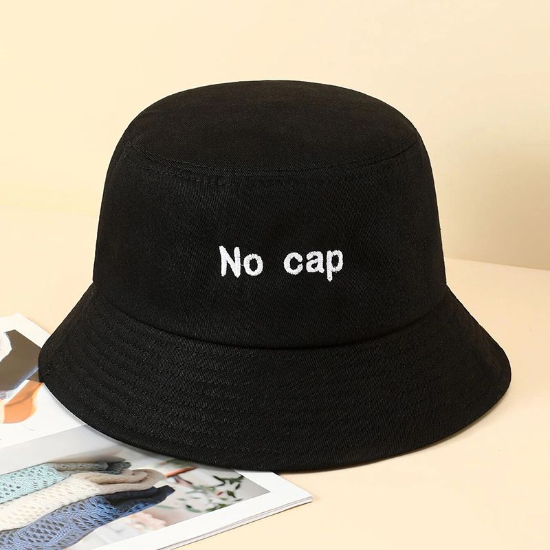 Unisex Fashion Letter Embroidery Bucket Hat