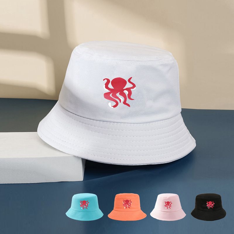 Unisex Simple Style Octopus Printing Bucket Hat