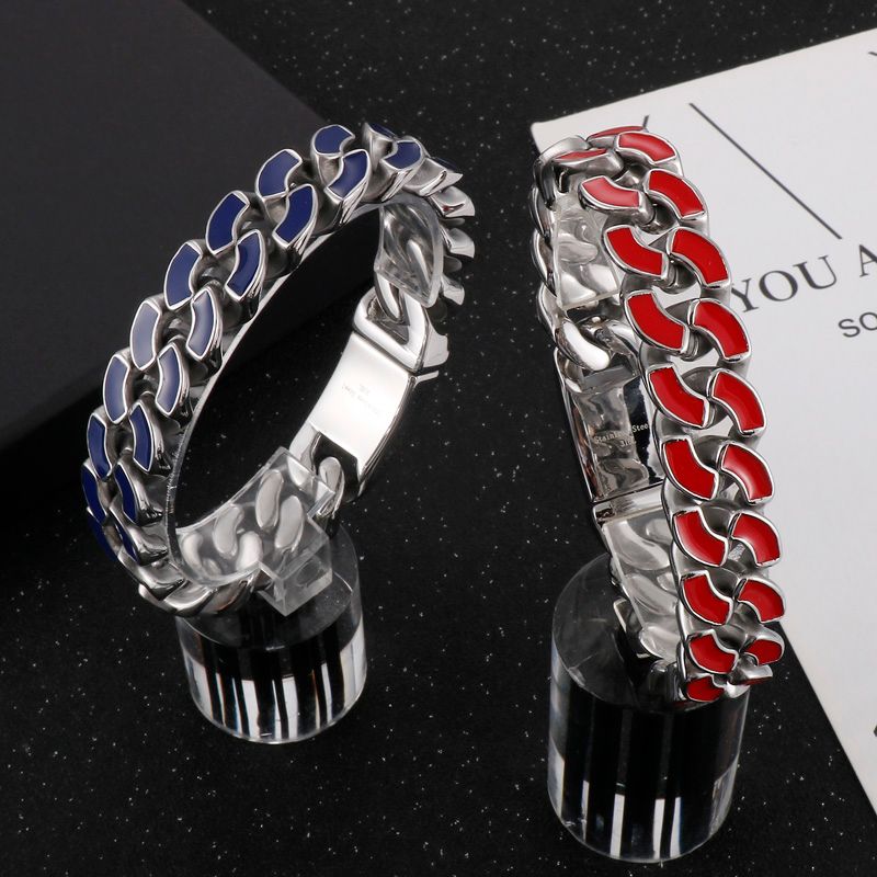 Mode Géométrique Acier Inoxydable Émail Bracelets 1 Pièce