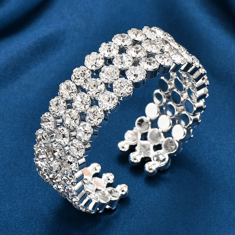 Mode Couleur Unie Alliage Incruster Diamant Artificiel Femmes Bracelet 1 Pièce