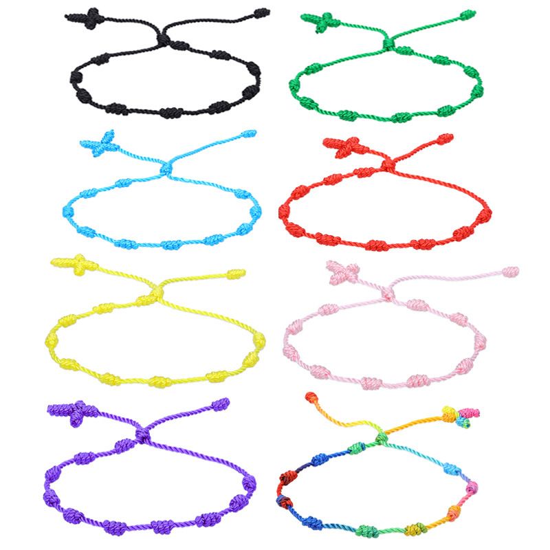 Simple Style Solid Color Silk Thread Braid Unisex Bracelets