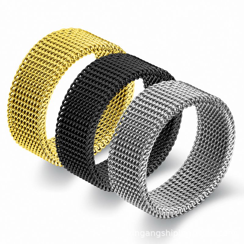 Hip-hop Geometric Stainless Steel Plating Rings