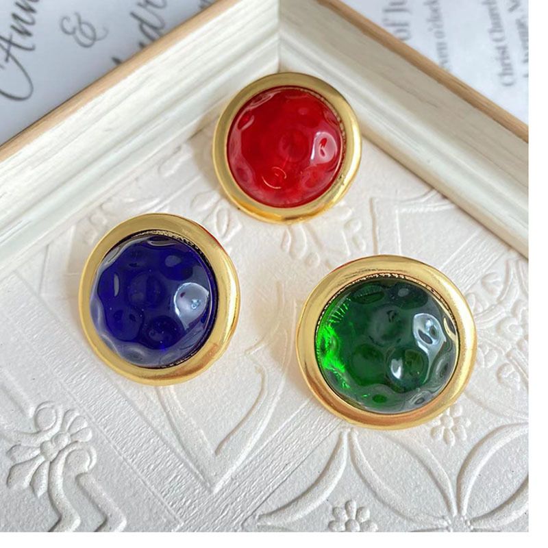 Simple Style Geometric Alloy Plating Artificial Gemstones Women's Rings Ear Studs 1 Piece