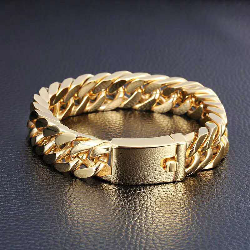 Fashion Solid Color Alloy Plating Men's Bracelets 1 Piece