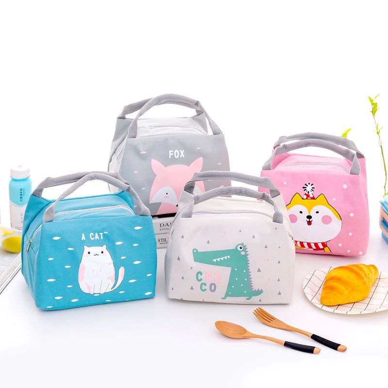 Mignon Dessin Animé Tissu Oxford Sac Bento 1 Pièce