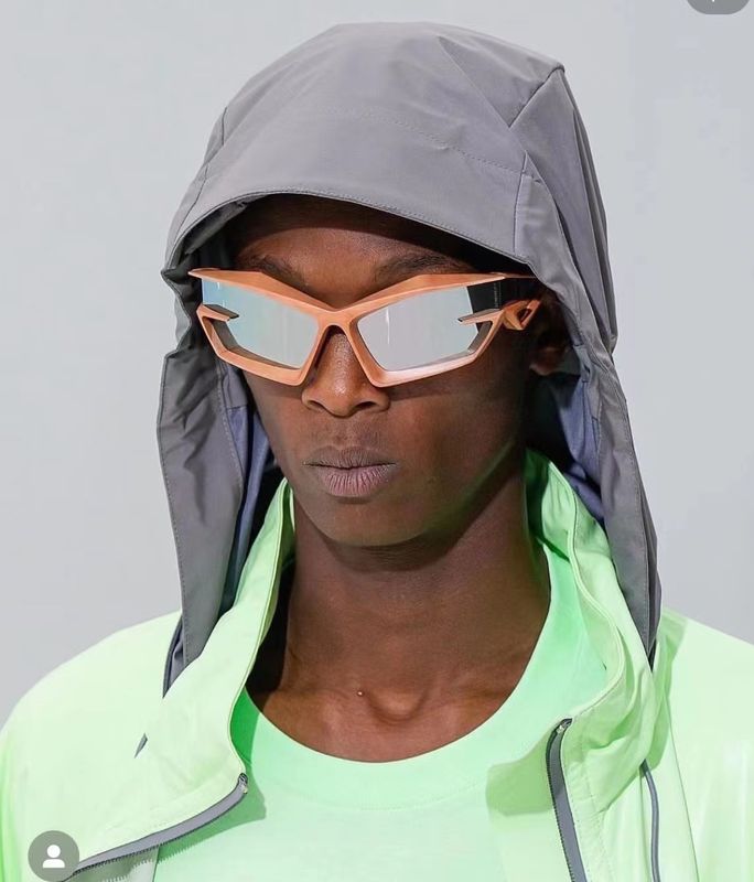 Moda Bloque De Color Ordenador Personal Espejo De Forma Especial Labor De Retazos Fotograma Completo Gafas De Sol Hombre