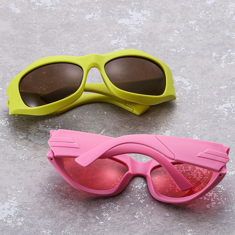 Moda Bloque De Color Ordenador Personal Espejo De Forma Especial Labor De Retazos Fotograma Completo Gafas De Sol Mujer