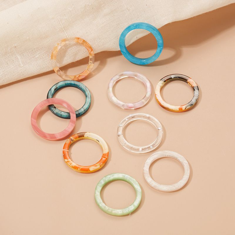 Fashion Marble Resin Women's Rings 1 Set