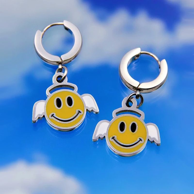 Fashion Smiley Face Wings Alloy Plating Women's Drop Earrings 1 Pair
