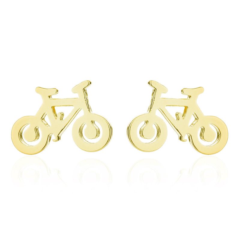 1 Pair Fashion Bicycle Plating Stainless Steel Ear Studs