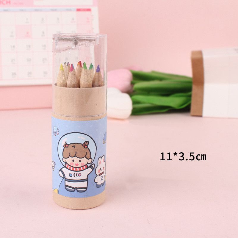 Cute 12 Color Barrel Children's Painting Graffiti Color Lead Pencil