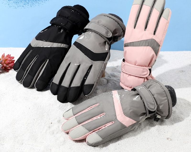 Unisex Mode Farbblock Polyester Handschuhe 1 Paar