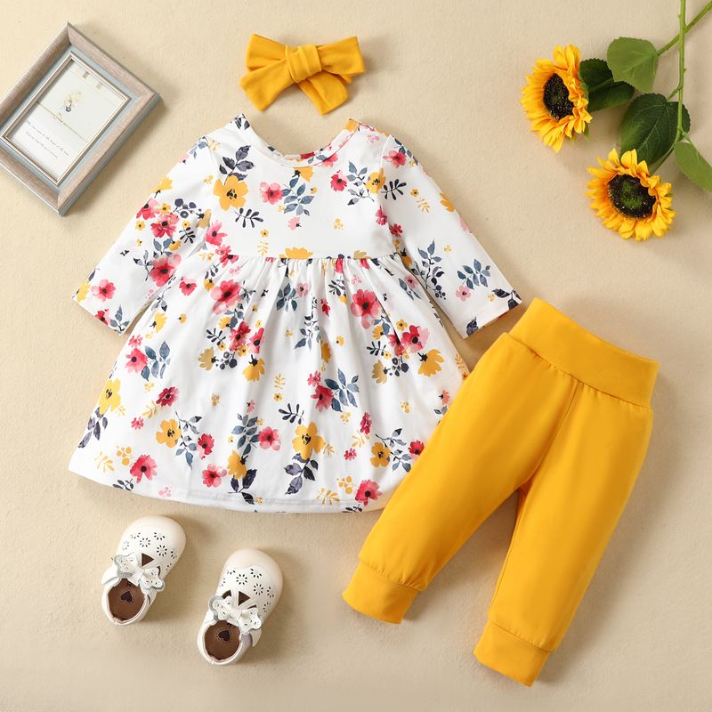 Fashion Flower Cotton Baby Clothing Sets