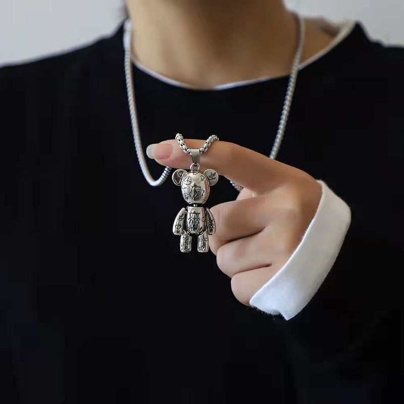 Fashion Bear Titanium Steel Plating Pendant Necklace 1 Piece