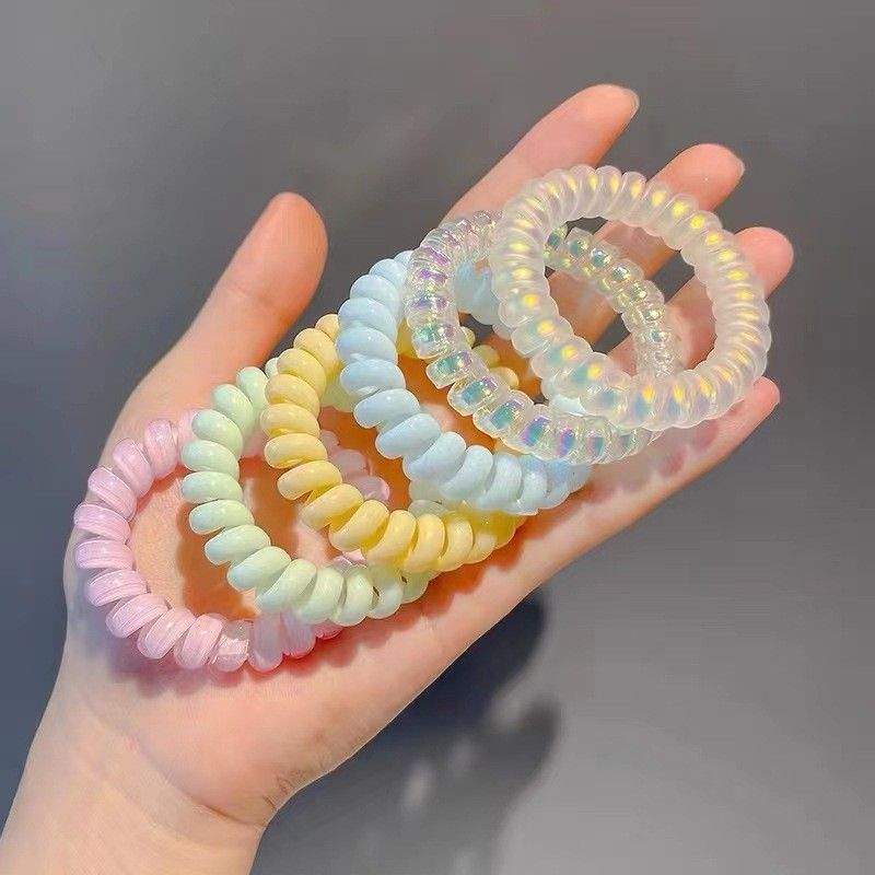 Mode Farbverlauf Telefon Leitung Haarring Handgemacht Haargummi 1 Stück