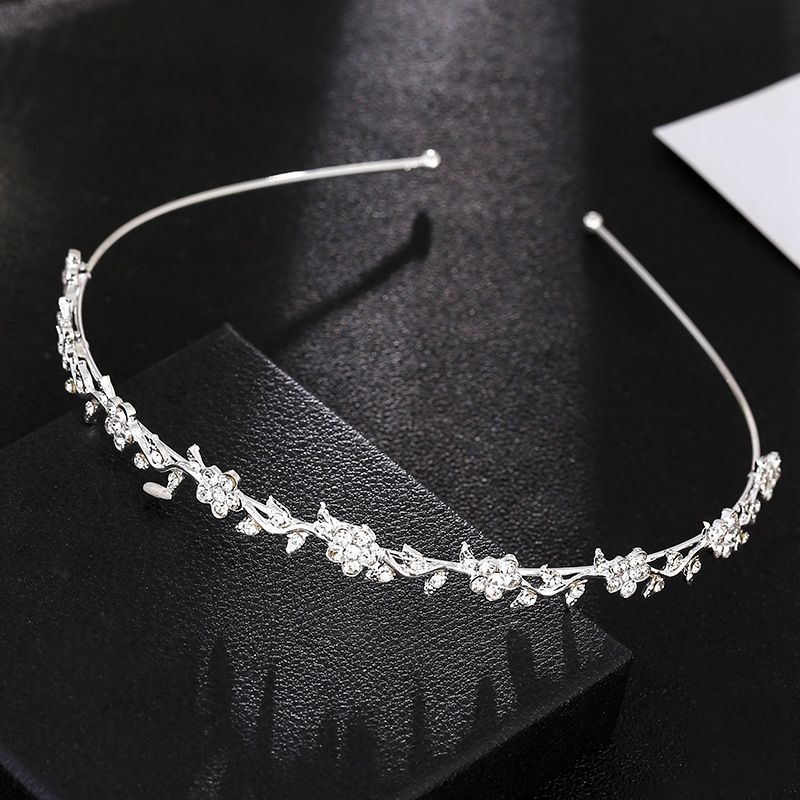 Simple Style Flower Alloy Plating Rhinestones Hair Band 1 Piece