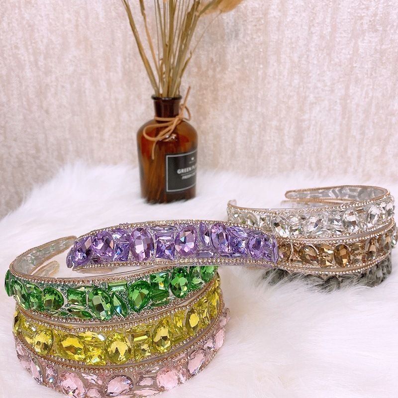 Fashion Geometric Resin Rhinestone Handmade Hair Band 1 Piece