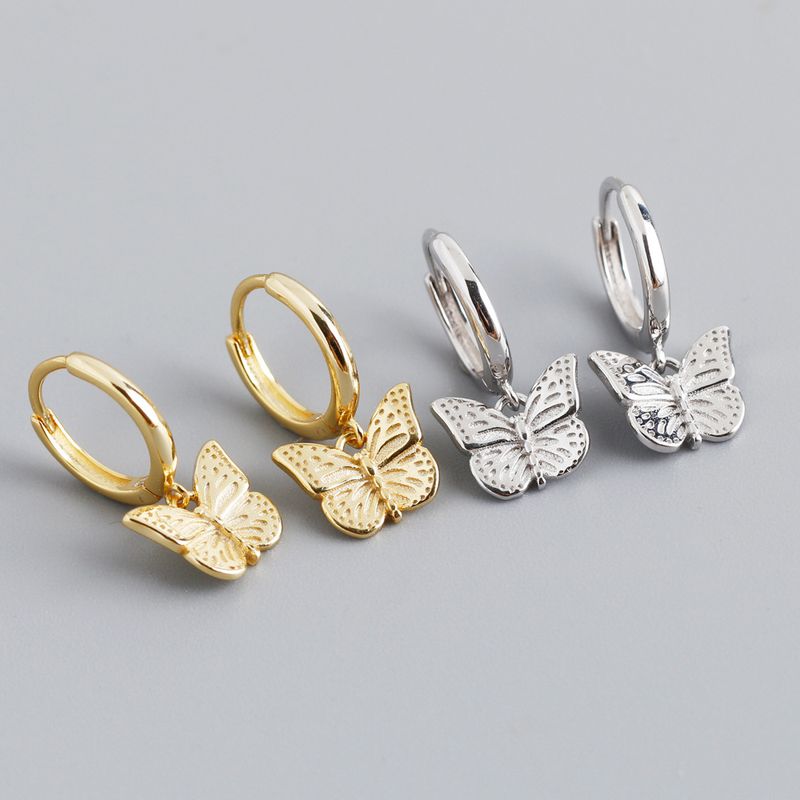 Fashion Butterfly Sterling Silver Butterfly Earrings