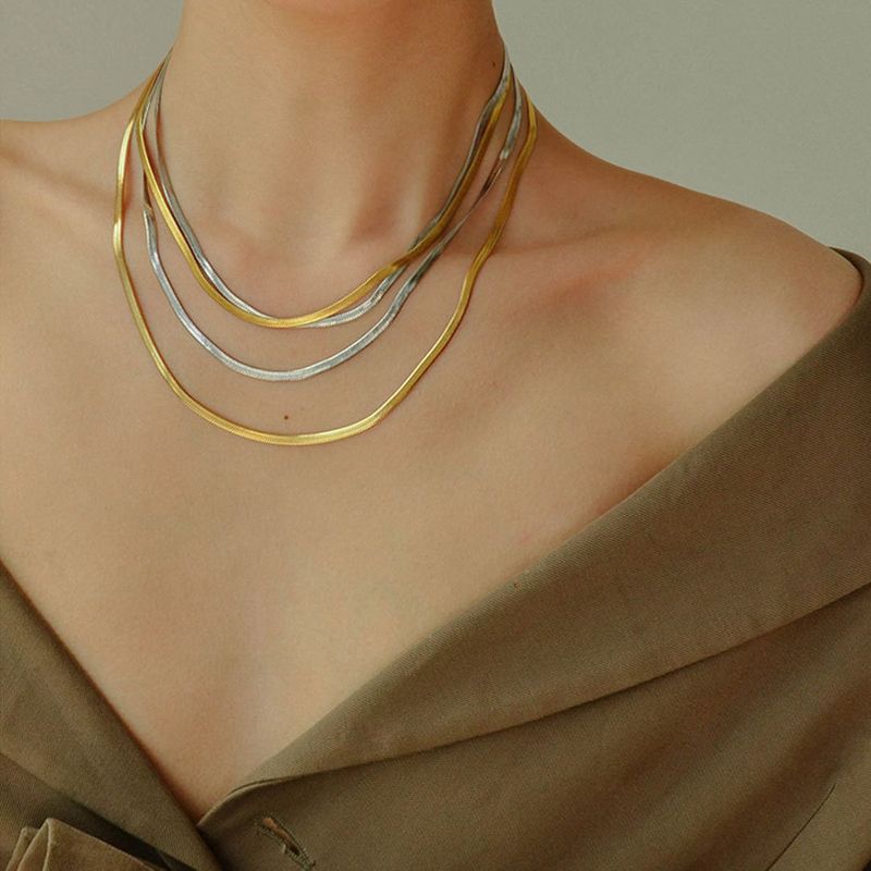 Style Simple Géométrique Acier Au Titane Placage Collier 1 Pièce