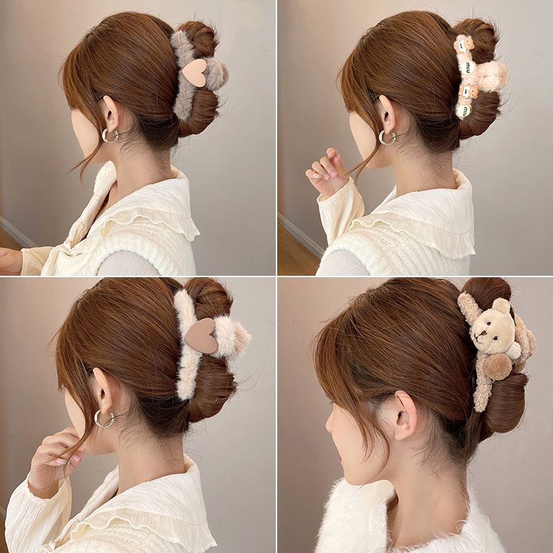 Fashion Bear Plush Handmade Hair Claws 1 Piece