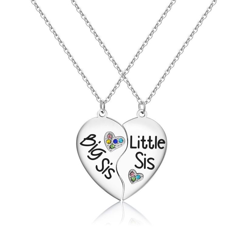 Simple Style Heart Shape Stainless Steel Enamel Necklace 1 Set