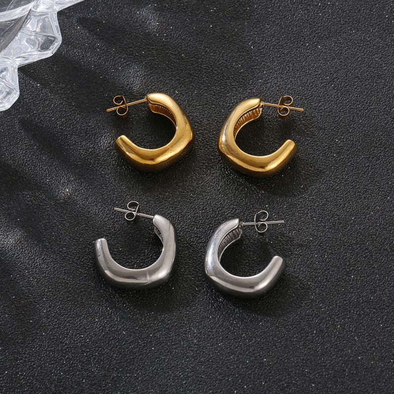 Fashion Solid Color Stainless Steel Plating Ear Studs 1 Pair