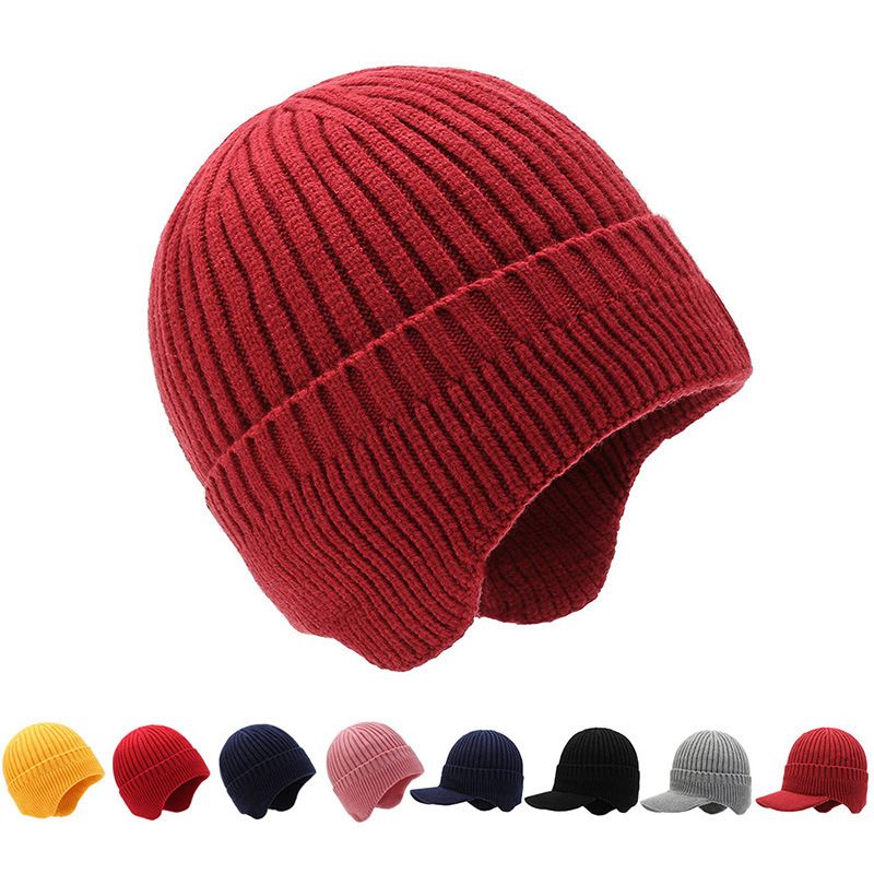 Men's Simple Style Solid Color Wool Cap