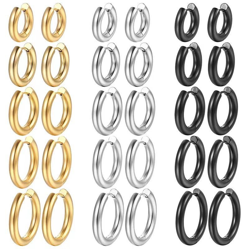 Simple Style Circle Stainless Steel Plating Earrings 1 Piece