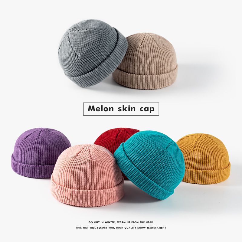 Unisex Simple Style Solid Color Crimping Wool Cap